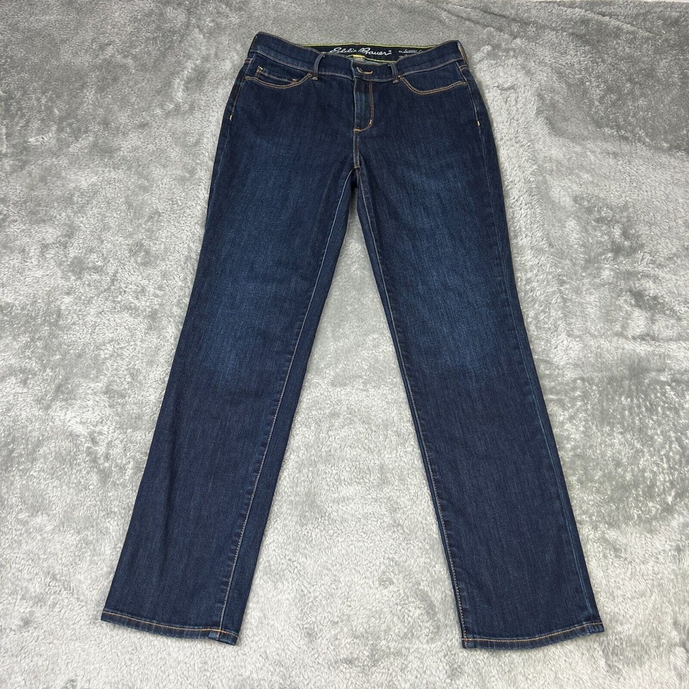 Eddie Bauer Jeans Womens 8 Blue Travex Dark Wash Denim Curvy Slim